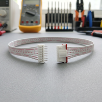 Kabel Harness Pita Datar Putih Merah Kustom dengan Header Pin Satu Ujung untuk Interkoneksi Sinyal Papan Kontrol Peralatan Rumah Tangga