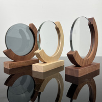 Trophée de Cristal Rond en Bois pour Cadeau Souvenir d'Usine en Gros, Plaque de Récompense par Sublimation MH-NJ00684