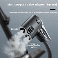 Pompe à main électrique portable pour vélo de route avec manomètre et adaptateur Presta et valve