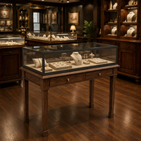 Vitrines à bijoux en verre avec tiroirs, armoire à bijoux vintage en bois et présentoir à bijoux adaptés aux bijouteries