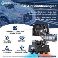 Kit de climatisation électrique sous tableau de bord 1900W 1700W AC.132.029 pour conversion de voiture, kits de climatisation 12V 24V LHD RHD, refroidissement et chauffage pour camion