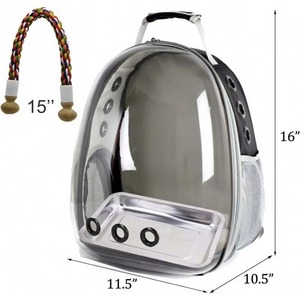 Muestra Gratis: Mochila Transportadora para Pájaros, Jaula para Pájaros Pequeños y Medianos, Periquitos, Cacatúas, Cápsula Espacial Transparente - Product Image 2