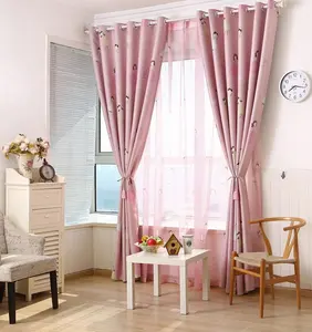 새로운 스타일 키즈 커튼 침실 핑크 귀여운 인쇄 커튼 거실 커튼