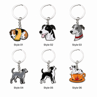 Porte-clés personnalisé en alliage de zinc émaillé pour chiens, vente en gros, Beagle, Border Collie, Greyhound, Dalmatien, porte-clés pour animaux de compagnie, directement de l'usine