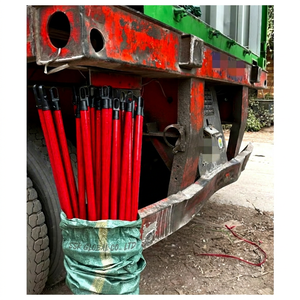 Balai à manche en bois recouvert de PVC rouge du Vietnam, avec pelle à poussière à filetage italien longue, portable, écologique, imperméable, pour toilettes, extensible - Product Image 1