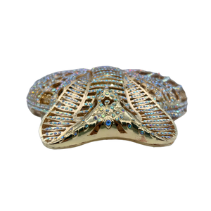 Bolso de Noche Brillante con Pedrería Redonda de Cobra para Mujer, Cartera de Mano Deslumbrante con Cristales de Serpiente para Cenas y Fiestas Nocturnas - Product Image 6