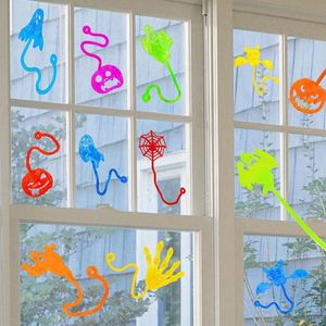 Jouet créatif d'Halloween pour enfants, araignée, toile d'araignée, citrouille, fantôme, adhésif, rétractable, pour grimper aux murs, en TPR élastique - Product Image 3
