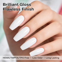 Vernis à ongles gel UV liquide blanc pastel 15ml, durcissement UV, longue tenue, pour nail art DIY et manucure à domicile