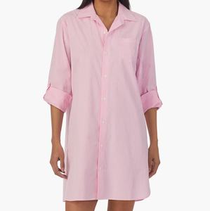 Pigiama <span class=keywords><strong>da</strong></span> donna in cotone traspirante, <span class=keywords><strong>camicia</strong></span> <span class=keywords><strong>da</strong></span> <span class=keywords><strong>notte</strong></span> a righe a maniche lunghe, abbigliamento <span class=keywords><strong>da</strong></span> <span class=keywords><strong>notte</strong></span> femminile morbido estivo, loungewear ODM, abbigliamento <span class=keywords><strong>da</strong></span> <span class=keywords><strong>notte</strong></span> <span class=keywords><strong>da</strong></span> donna - Product Image 2