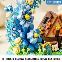 Ensemble de blocs de construction éducatifs EPT 783 pièces, maison bleue de lune, fleurs, modèle d'architecture créative DIY, jouet pour enfants, cadeau