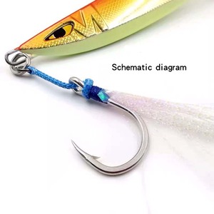 Anzuelo Mustad J-ASSIST5 con pelo morado, afilado químicamente, para pesca en agua salada, anzuelo para jigging en barco, anzuelo para placa de hierro. - Product Image 4