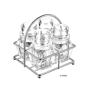 Frasco de condimentos com organizador, 4 unidades, bancada acrílico ervas e tempero prateleira organizador