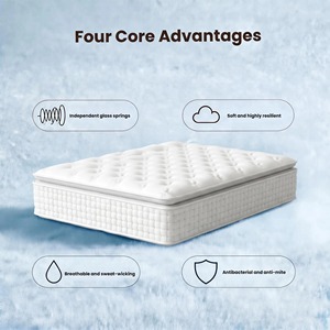 Matelas hybride à ressorts ensachés et mousse à mémoire de forme en gel, taille Queen et King, confort rafraîchissant, fermeté moyenne, pour hôtel et maison - Product Image 5