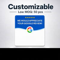 Carte de table en acrylique personnalisable avec 16 options de langues, carte NFC vierge pour avis Google, réinscriptible 100 000 fois, boostez vos avis à 5 étoiles