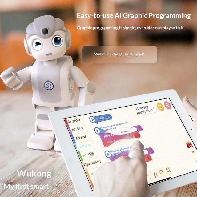 24-hour Wukong Robot with AI Programming Educational Features Dancing Skills & Voice Control Function