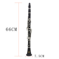 Professional 17 Keys Nickel Plated Ebonite Bb Clarinet
