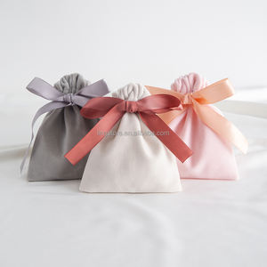 10x12 см роскошный толстый бархатный мешочек для ювелирных изделий плюшевый браслет сумка для хранения розовый велюр ожерелье мешочки с гладкой лентой - Product Image 5