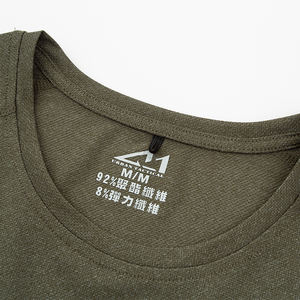 T-shirt de gymnastique à manches courtes élastique personnalisé pour hommes coupe ajustée entraînement décontracté haut de fitness surdimensionné col en O tricoté - Product Image 5