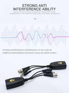 HD ahd/cvi/tvi Balun ตัวเชื่อมต่อวิดีโอ + เสียง + เพาเวอร์อินเตอร์เฟซ3-in-1 5MP ABS พลาสติกสำหรับระบบกล้องวงจรปิด - Product Image 6