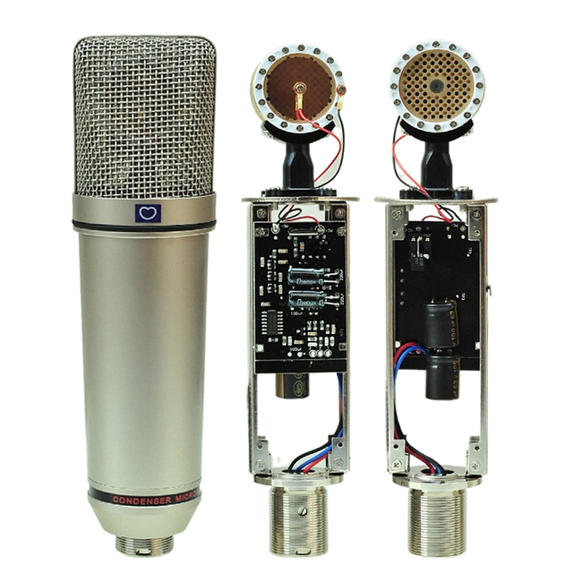 MAI AO DIY U87 Cardioid Condenser Microphone 34mm Gold-Plated Diaphragm XLR Connector Double Shield Mesh for Studio/Vocal Live