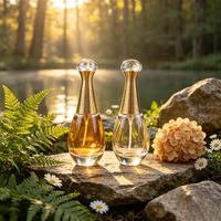 Botol Parfum Kaca Premium Artisan, Kaca Tempered, Pompa Semprot, Bentuk Silinder, Aman untuk Freezer, Grosir