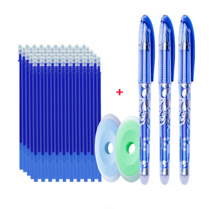 Étudiants Kawaii papeterie 50 + 3 pièces ensemble de stylos effaçables 0.5mm poignée lavable magique effaçable Gel stylo recharges tige bleu noir stylo à encre - Product Image 1