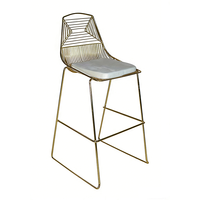 Chaise de bar en métal de luxe nordique avec base chromée pivotante, tabouret haut durable pour bar à domicile et restaurant