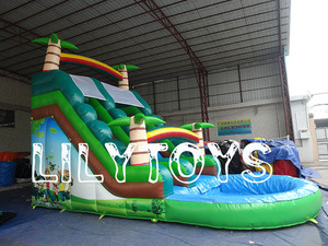 Trượt bơm hơi thương mại trượt nước Inflatable với hồ bơi sân sau để bán - Product Image 5