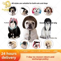 Perruques pour animaux de compagnie, perruques pour chiens, fournitures transfrontalières pour animaux, accessoires d'Halloween pour animaux, perruques bouclées ou lisses pour chats, loisirs toutes saisons