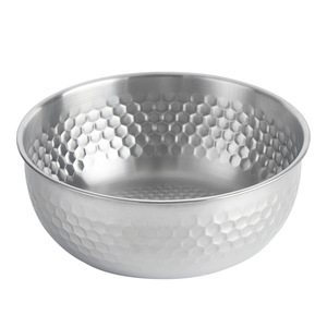Stainless Steel Salad Bowl Honeycomb Pattern 12cm Handmade For Home Use - Product Image 1