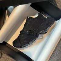 Wanghang 2025 Nouvelles Chaussures Décontractées à Lacets pour Femmes, Semelle Épaisse, Tendance, en Cuir Microfibre, Semelle Intermédiaire en Polyuréthane