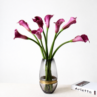 Lys Calla Artificiels en PU Faits Main, Réalistes, pour Accessoires Photo et Décoration de Table/Conférence, Marque Zhiwu, Longue Durée