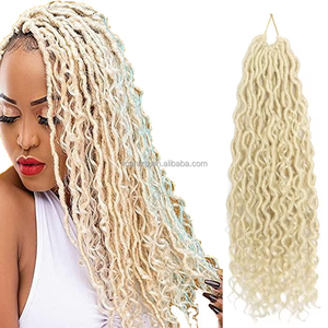 Extensiones <span class=keywords><strong>de</strong></span> Cabello Afro Rizado Ombre <span class=keywords><strong>River</strong></span> Faux Locs, Pre-enlazadas, Estilo Despeinado Goddess <span class=keywords><strong>River</strong></span> Faux Locs - Product Image 1