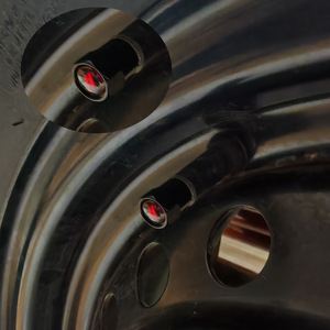 Bouchons de valve en alliage d'aluminium universels à visser avec logo de voiture, couvre-valves de pneu standard américain - Product Image 1