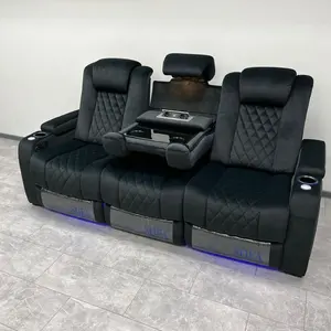 Hot Sale Theater Furniture Black Leather Cinema Sofa Electric Recliner Chair Motorist Home Theatre Seating Movie Chairs