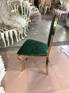 Zarif kadife Modern ziyafet sandalye düğün yemek için paslanmaz çelik değiştirilebilir geri otel oturma odaları için kiralama - Product Image 6