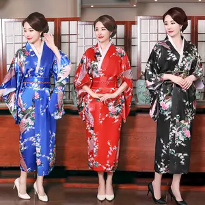 Tendance nationale de la mode femmes Kimono Yukata Sexy avec Obi nouveauté robe de soirée japonais Cosplay Costume Floral taille unique