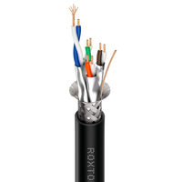 كابل شبكة Roxtone C6AP مرن من نوع CAT6a، مقاس AWG24 4 × 2 × 0.22 مم، S/FTP، غلاف PVC بقطر 8.0 مم، نواة نحاسية، طول 1 متر، عزل رغوي من البولي إيثيلين