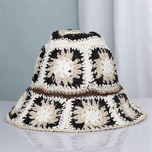 Wholesale High Quality Natural Paper <b>Straw</b> <b>Hat</b> Bohemian Summer Sun <b>Hat</b> Female Hand Crochet Bucket <b>Hats</b> - Product Image 3