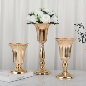 High Quality Modern Tall Wedding Decoration Golden Metal <strong>Flower</strong> <strong>Vases</strong> for Wedding Event &amp; Party Luxury Decor - Product Image 1