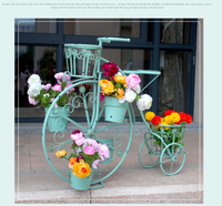 Schmiedeeiserner Fahrrad-Blumenständer Hochzeitsdekoration Kreativer Blumentopf für Draußen Hof-Garten-Ornament Balkon-Bodenständer