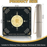 Tapis de jeu de Mahjong américain imprimé floral avec supports pour tuiles de Mahjong, tapis de jeu antidérapant en caoutchouc pour Mahjong