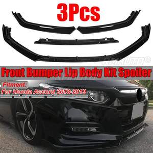 3Pcs Glossy Black <b>Car</b> Front Bumper Chin Lip Splitterr Lip Spoiler <b>Diffuser</b> Protection Caver Trim for Honda for Accord 2018 2019 - Product Image 1
