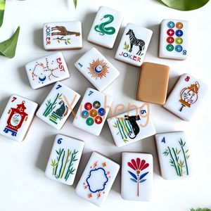 Ensemble de Mahjong Américain Pliable de Luxe, 160 Tuiles, Écologique, Comprend des Accessoires de Mahjong <span class=keywords><strong>Gratuits</strong></span> pour <span class=keywords><strong>les</strong></span> Jeux de Table - Product Image 5