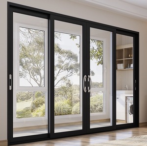 Nfrc Úc đôi kính tráng men cửa trượt cho nội thất hiện đại nhôm Patio Stackable slding Door & Windows - Product Image 1