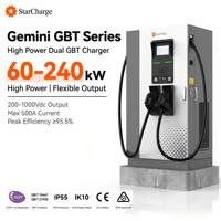 Nouvelle borne de recharge modulaire Starcharge Gemini 60-240 kW pour véhicules électriques, station de recharge publique intelligente DC GBT+GBT OCPP 1.6J avec écran 7 pouces, couleur blanche
