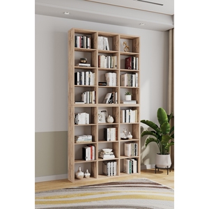 Bibliothèque Imre en pin atlantique à 24 étagères réglables, design moderne nordique minimaliste pour la maison et le bureau - Product Image 4
