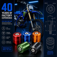 Embout de guidon de moto, bouchon de guidon CNC, couvercle de guidon en aluminium, insert d'extrémité de guidon, pièces usinées OEM personnalisées, accessoires pour moto tout-terrain