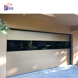 Porte de <span class=keywords><strong>garage</strong></span> moderne <span class=keywords><strong>à</strong></span> isolation thermique, cadre en alliage d'aluminium noir, double vitrage trempé - Product Image 2