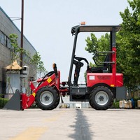 Kompakter Mini-Radlader Kleiner Knickgelenkter Frontlader mit Schaufel für Landwirtschaft und Garten
